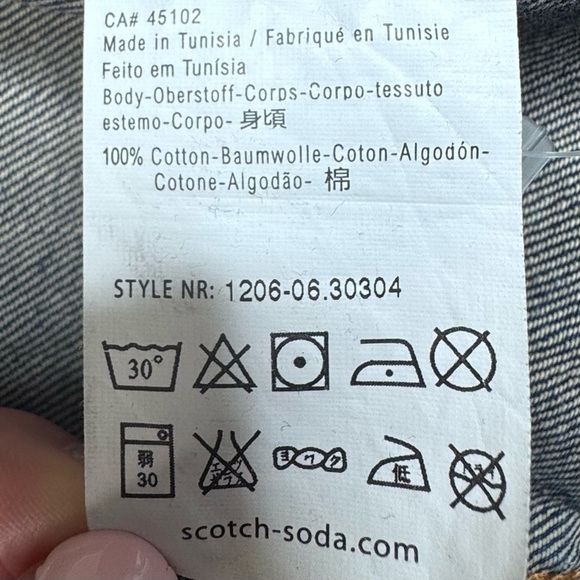 Scotch & Soda Trucker Denim Jean Jacket Cotton Dark Blue Men size Med - Picture 8 of 10